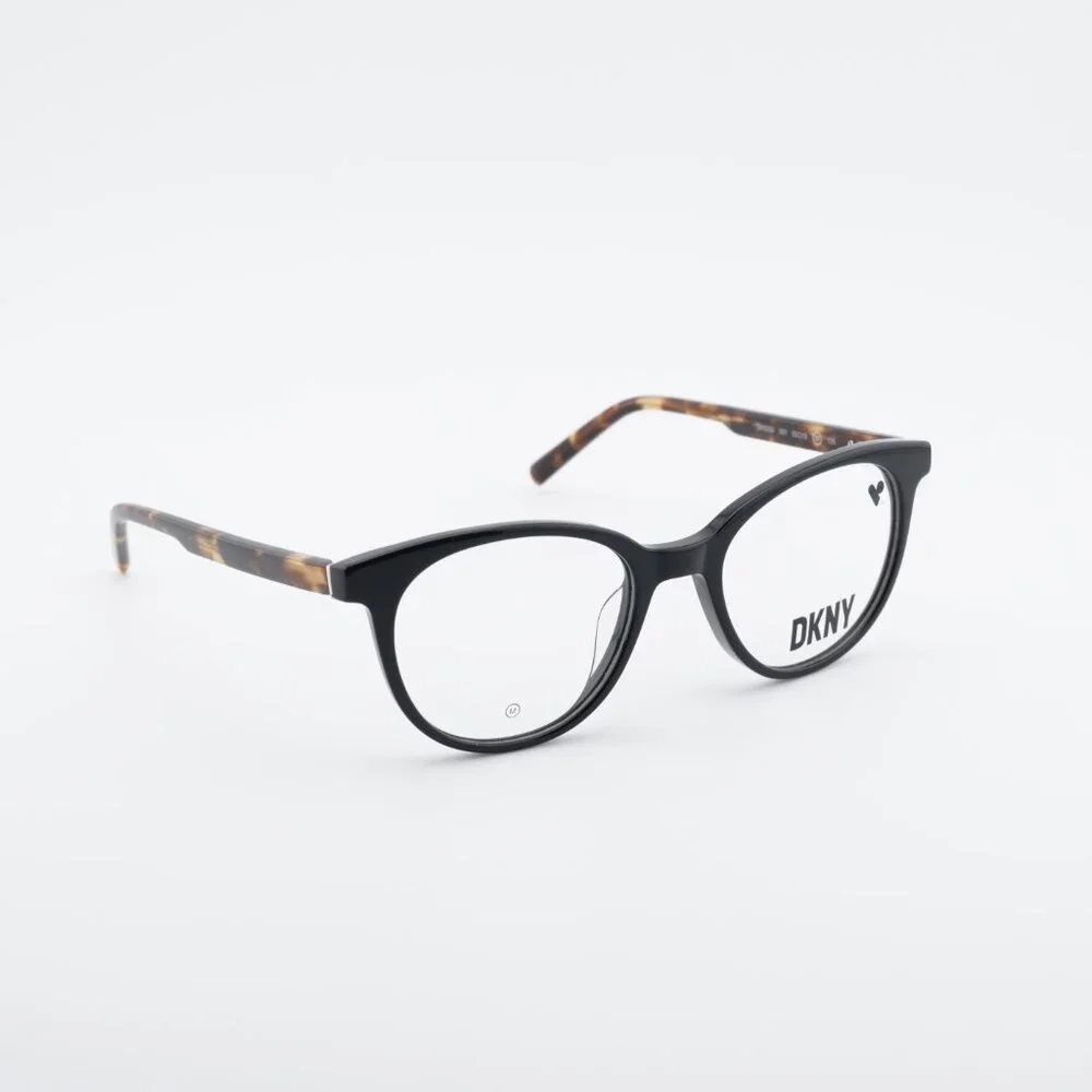 DKNY DK5050 001 Eyeglasses - Black/Havana 50mm Round Frame
